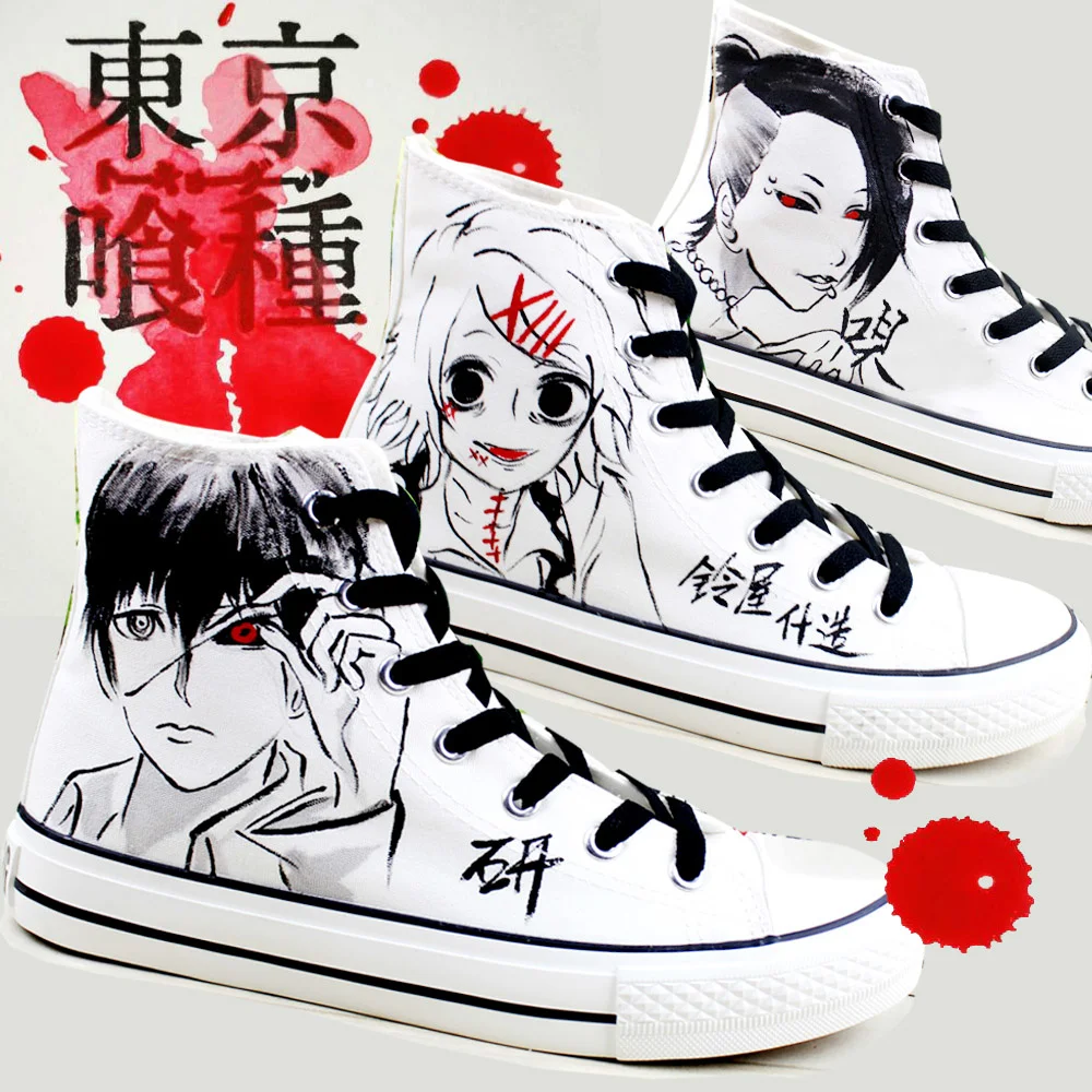 

Anime Cartoon Students High Help Canvas Shoes Casual Comfortable Men and Women College Tokyo Ghoul Cosplay Cos Shoes Fashion