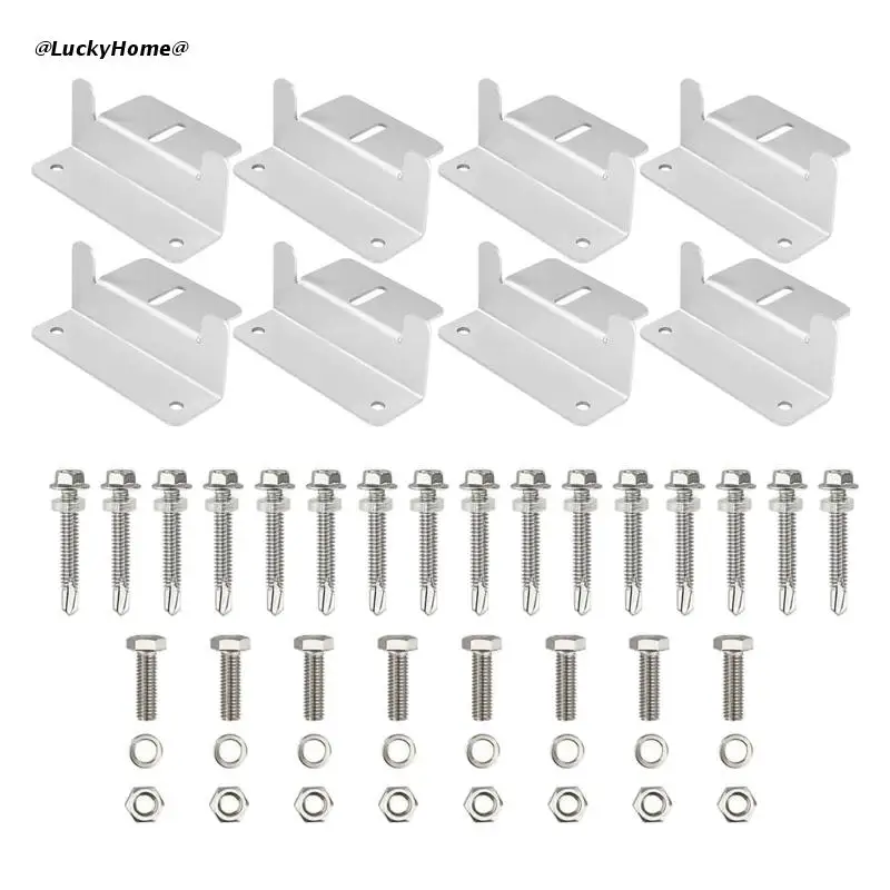 

Монтажный кронштейн для солнечной панели 11UA, 8 шт., с гайками и болтами, комплект из алюминиевого сплава, фотогальваническая панель, Z-образны...