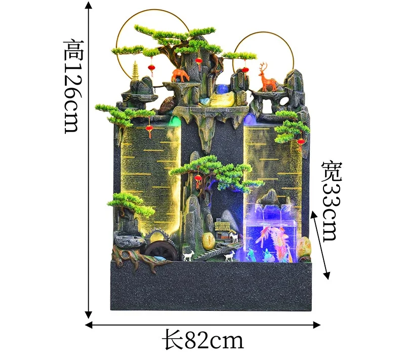 Открытый сад двор проточная вода сумерки стены экран рокарий фонтан орнамент для