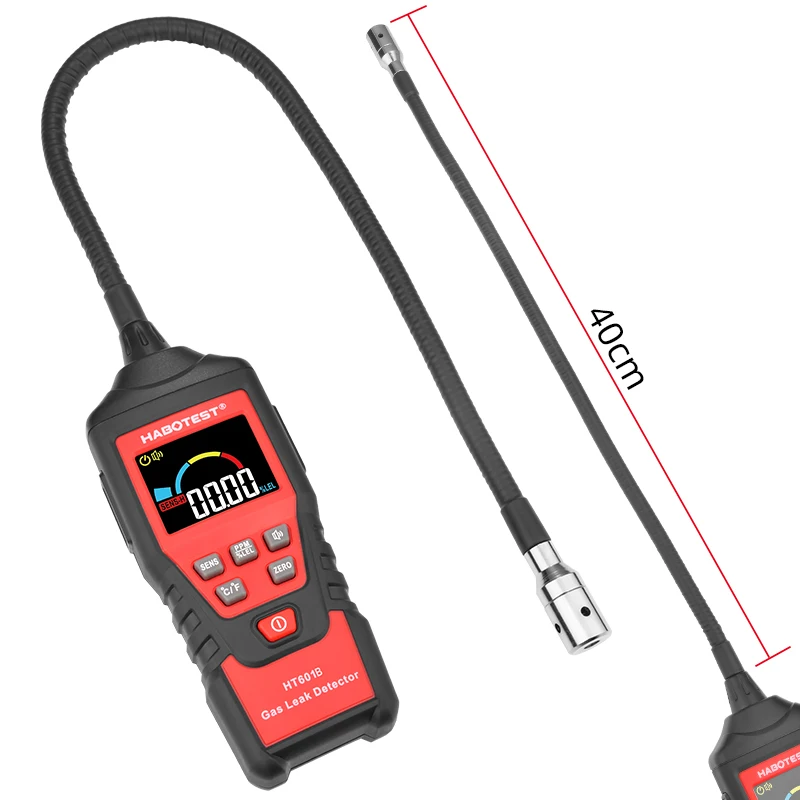

Habotest 0-9999ppm HT601A Portable Combustible Gas Leak Tester Detector with 40cm Flexible Probe For C0 CH4 C2H2