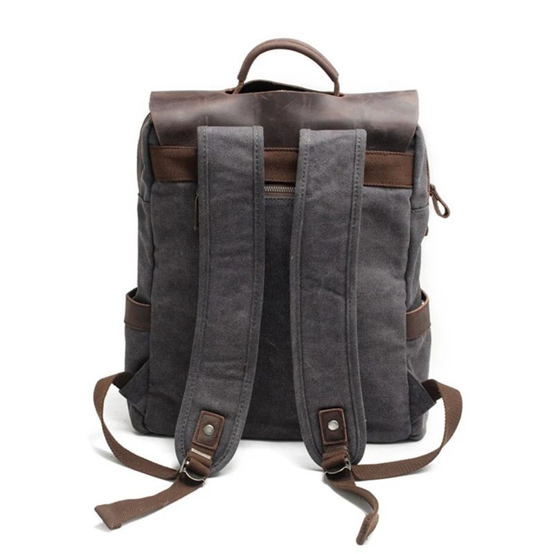 Men Canvas PU Backpacks Male High Quality Rucksack Large Capacity Travel Bags Laptop Bags