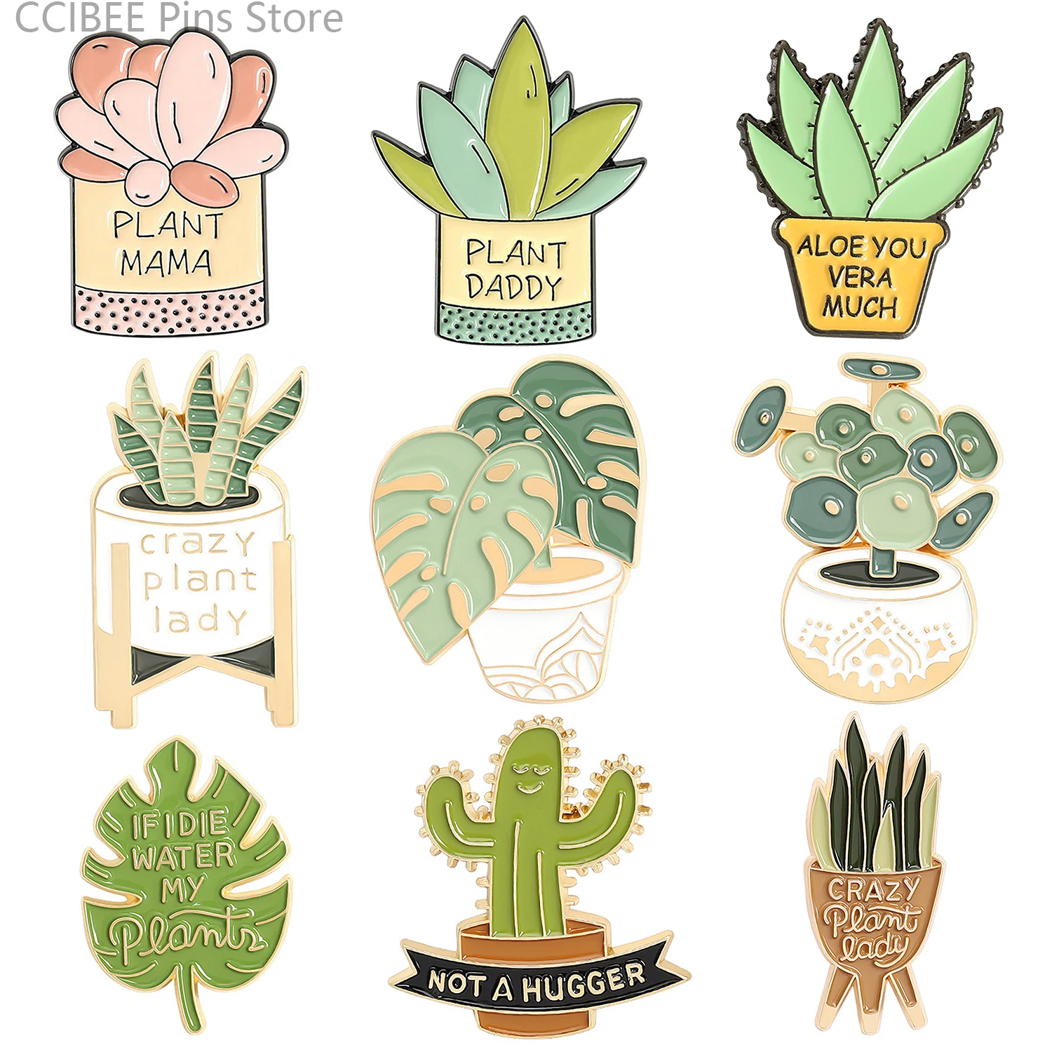 

Cartoon Cactus Pins Monstera Aloe Vera Plant Pins Potted Plant Pins Clothing Backpack Alloy Brooch Enamel Lapel Badge Wholesale
