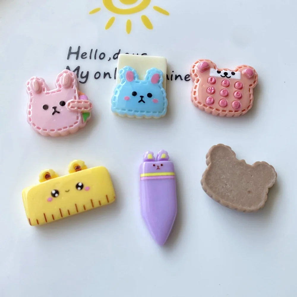 

Free Shipping 100pcs/lot New Cute Resin Mini Cartoon Flatback Resin DIY Wedding Hairpin Embellishments Accessories LSW067