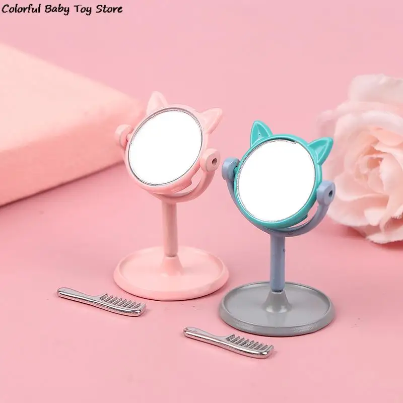 

1/12 Makeup Mini Rabbit Ears Mirror Furniture For Dollhouse Toy Accessories