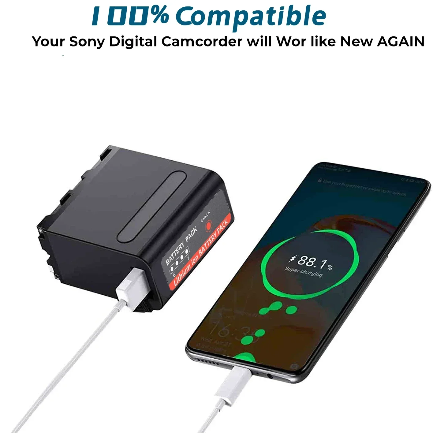 15000 мАч NP-F980 NP-F960 NP-F970 для аккумулятора камеры Sony 7 4 В совместимого с USB-выходом 5