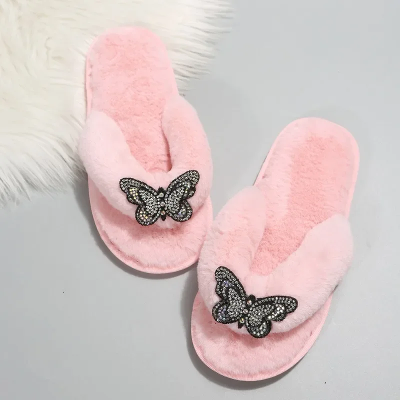 Женские тапочки для дома модная повседневная домашняя хлопковая обувь с бантом