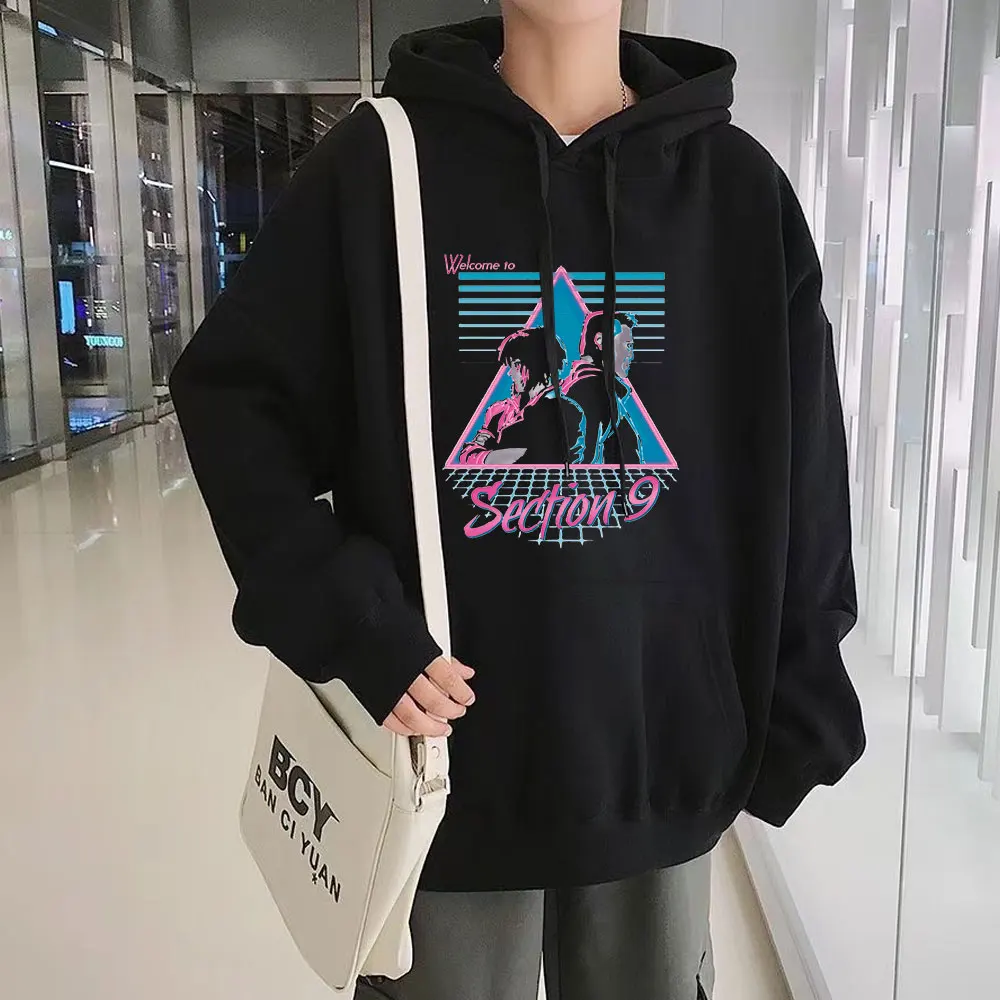 

Ghost In The Shell Graphics Hoodies Men Cyber Motoko Kusanagi Major Gits Anime Welcome To Section 9 Batou Classic Men Clothing