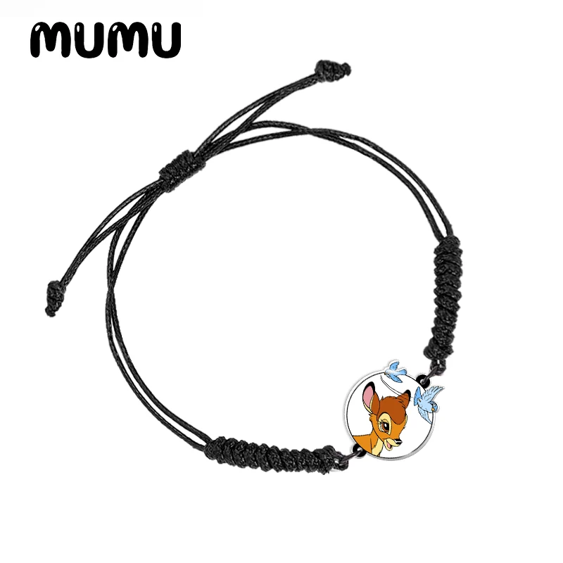 2021 НОВЫЙ Бэмби с белкой акриловый регулируемый браслет красный черный ручная