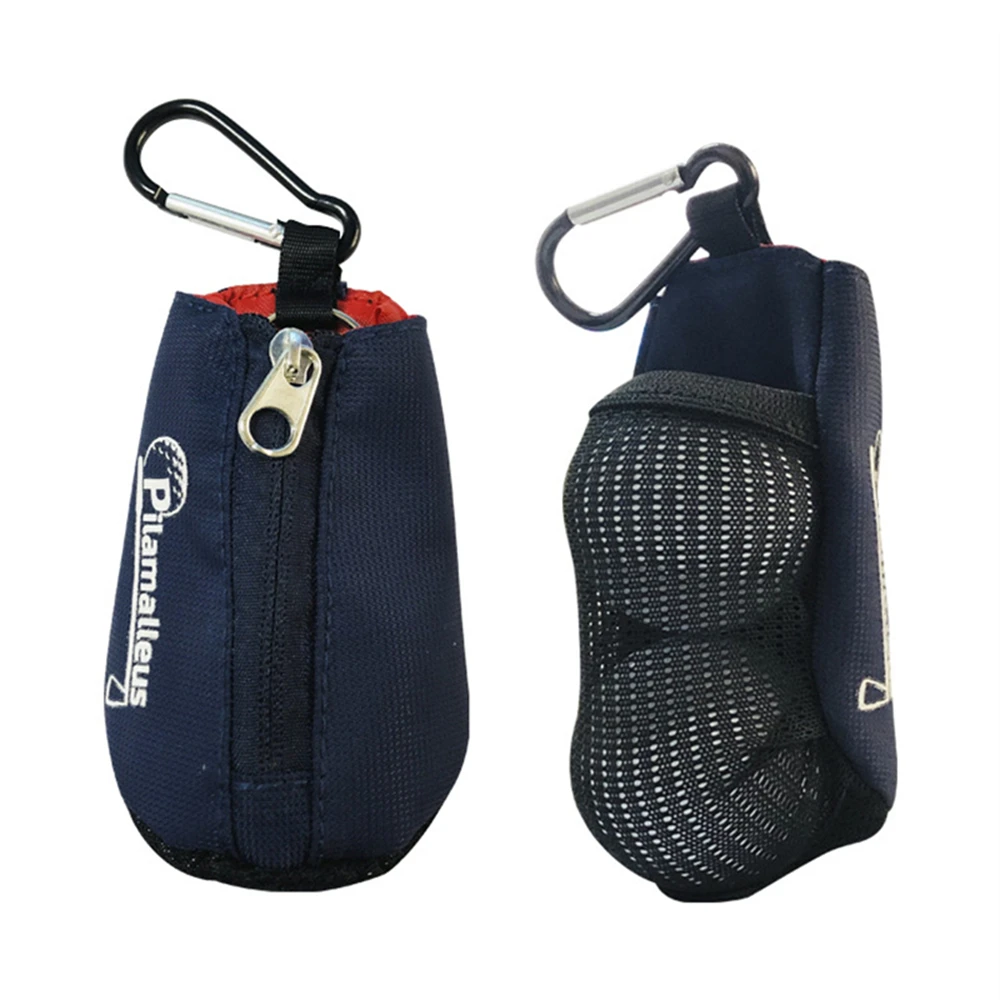 3 Pcs Portable Golf Balls Bag with Hang Buckle Hang on Waist can Storage 2 Balls 3 Tees 10*6.5*1cm Zipper Carabiner Waist Pack