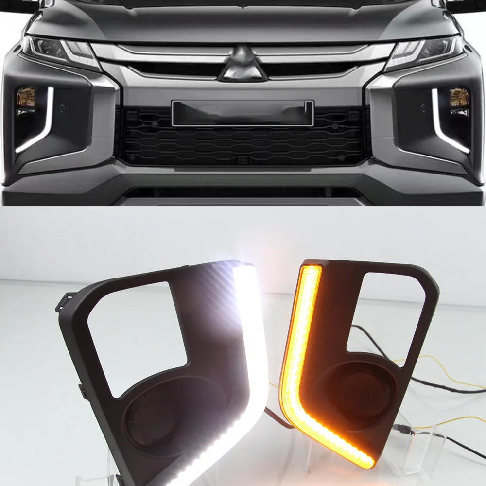 

Автомобильные дневные ходовые огни DRL, передние противотуманные фары, комплект противотуманных фар для Mitsubishi Triton L200 2017-2019