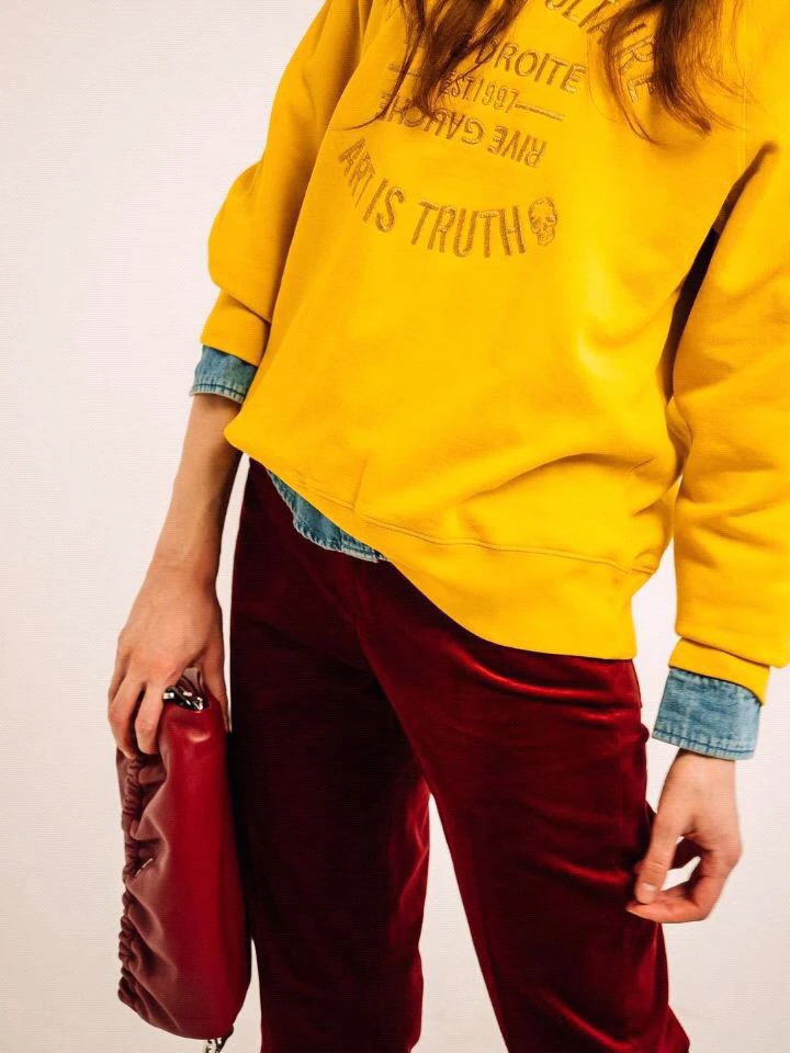 

Женский хлопковый свитшот с длинным рукавом и круглым вырезом