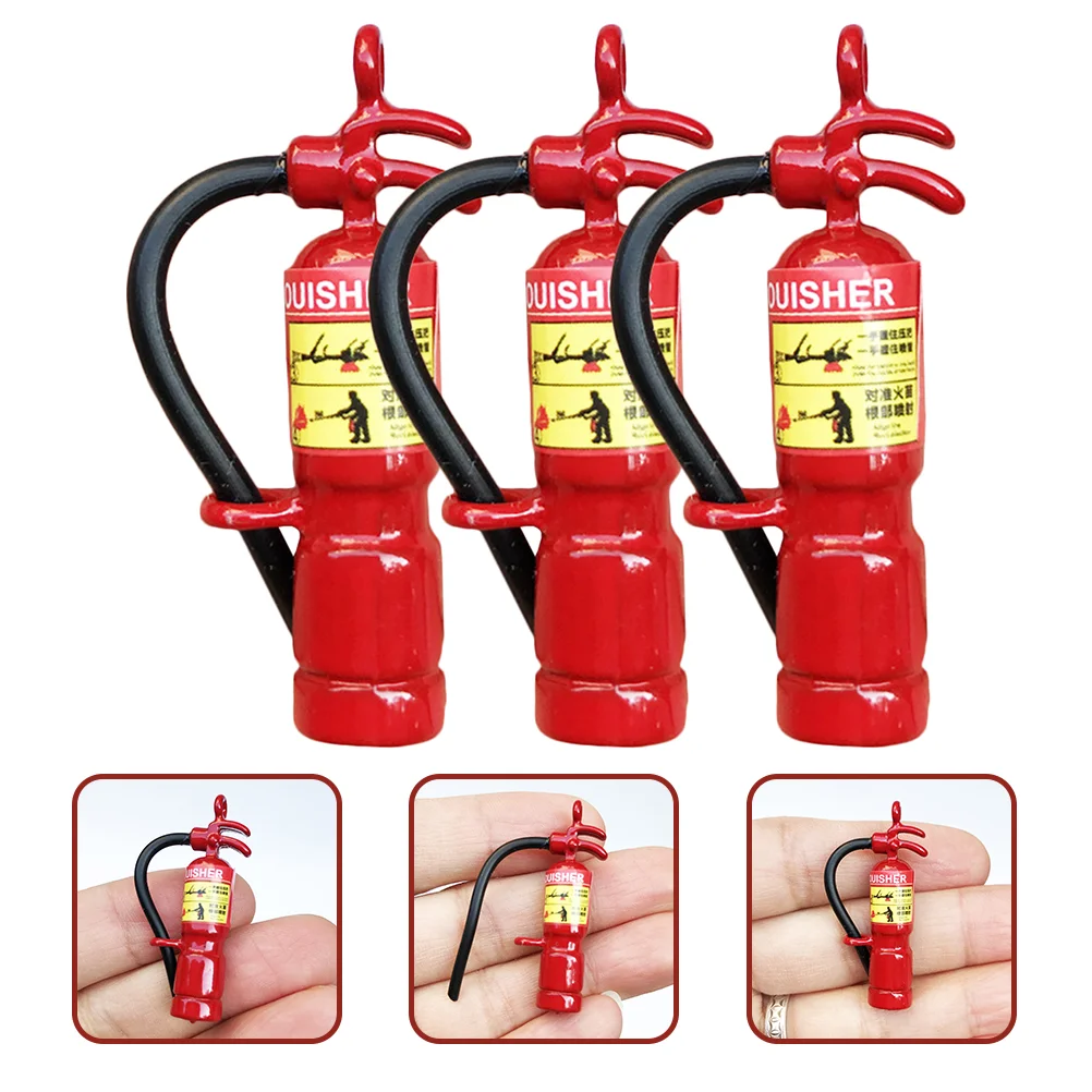 

3 Pcs Dory Toys Mini Fire Extinguisher Metal Pendants Household Models Miniature DIY Decor Tools Photography Props
