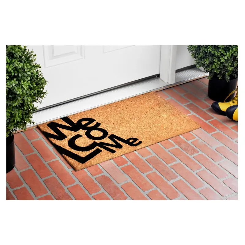 

Durable Coir Welcome Durable Natural/Black Coir 24" x 36" Outdoor Doormat for a Lasting, Welcoming Entrance.