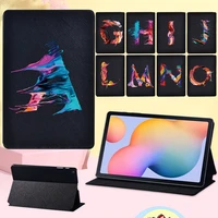 tablet case for samsung galaxy tab s6 lite p610 p615 painting 26 letters pattern leather stand cover flip protective shell