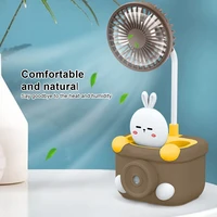 usb mini fan with pen holder sharpener bedside travel desk cooling device office students nightstand accessories gifts