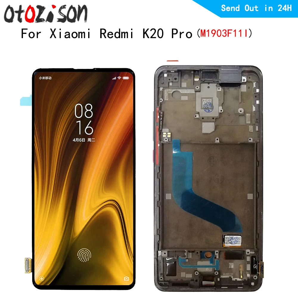6 39 &quotAMOLED ЖК-дисплей для Xiaomi Redmi K20 Pro M1903F11I + дигитайзер сенсорного экрана с рамкой