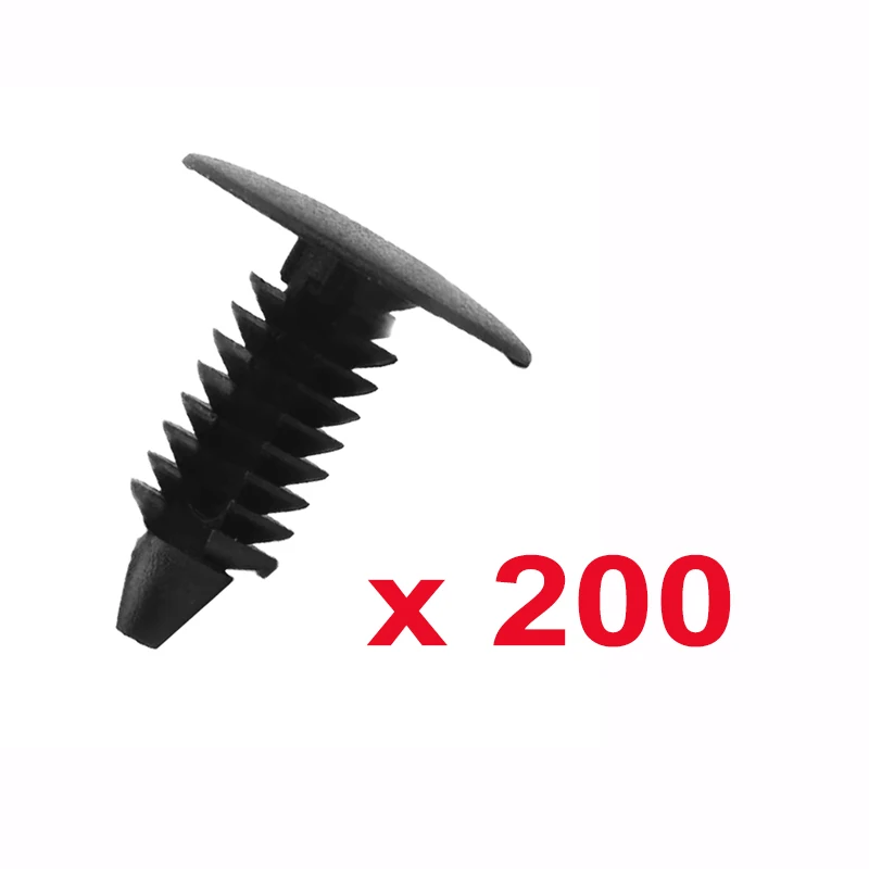 

100/200 Шт. Черных Пластиковых Автомобильных Клипс, Нейлоновые Крепления Для Бампера И Дверных Панелей