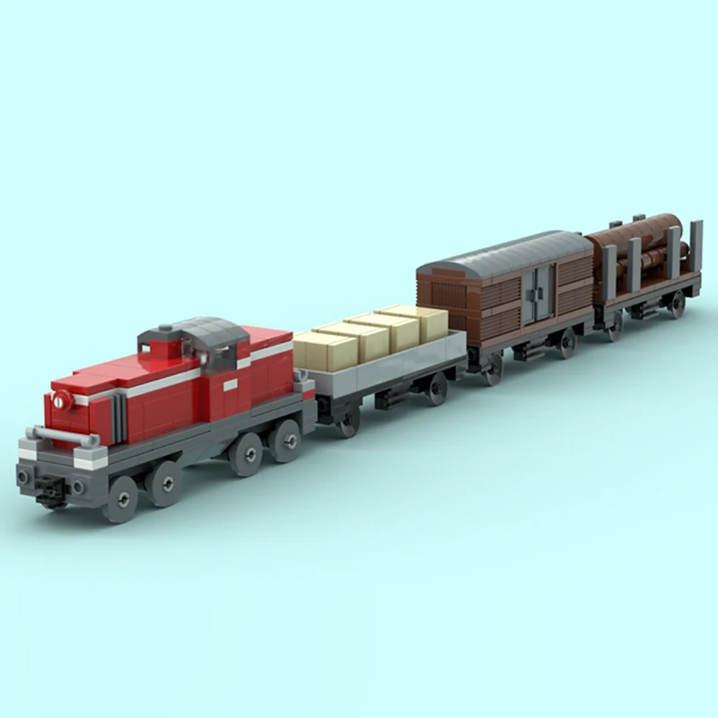Фото Модель городской автомобиль MOC, строительные кирпичи, железная дорога V90/100, грузовой поезд, модульная технология, детские праздничные подарки, сборные игрушки, костюм №2