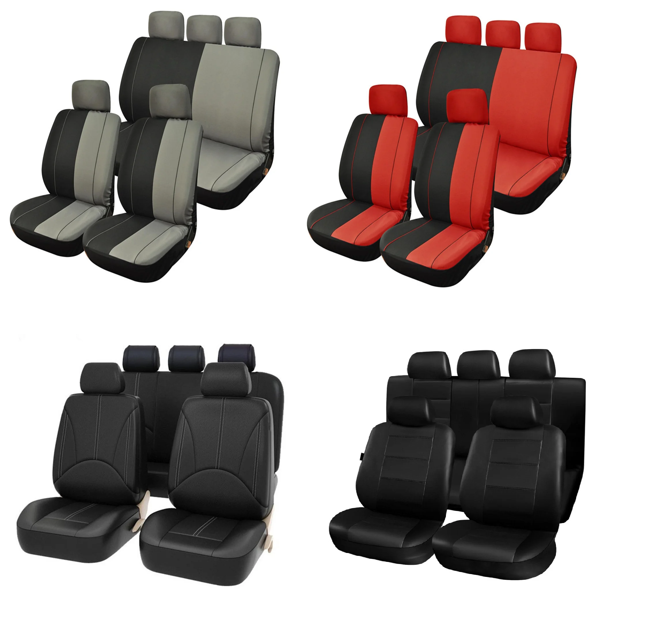 

Универсальный кожаный чехол на переднее сиденье автомобиля на 5 сидений, Защитные чехлы для передних и задних сидений автомобиля, подходит ...