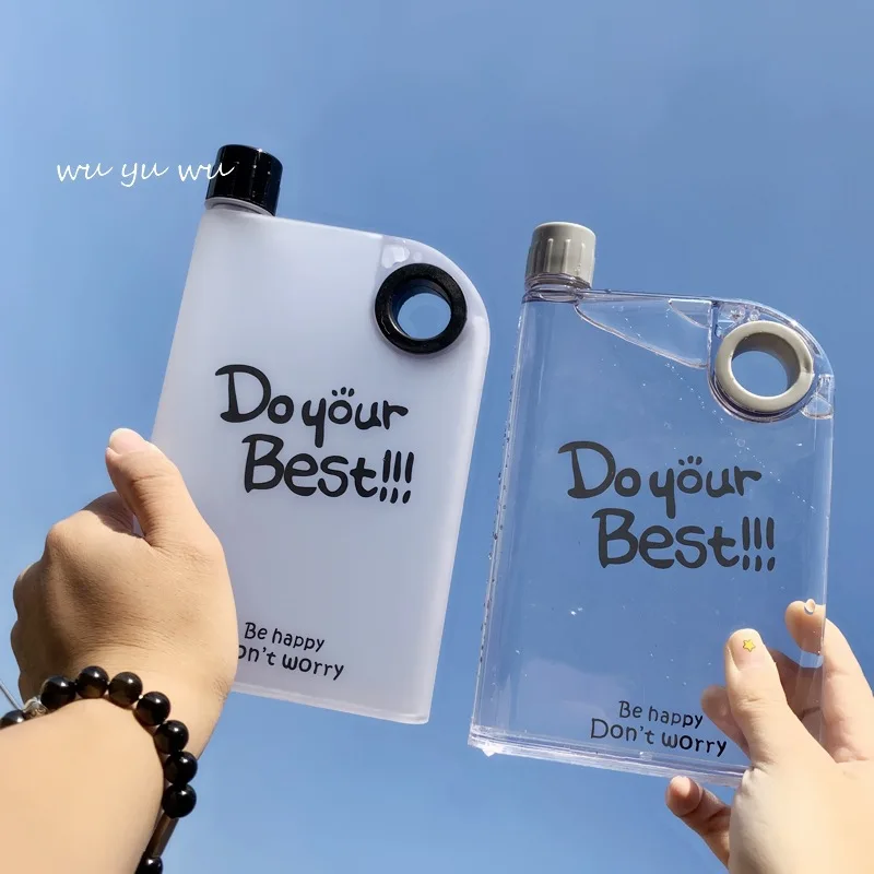 

Portable Book Paper Cup Botlte Bpa Free Flat Water Bottle Clear Paper Pad Water Bottle Flat Drinks Kettle Drink Bottle for Water