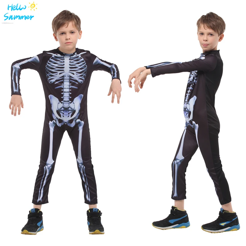 

Детский костюм на Хэллоуин с черепом, костюм для мальчиков и девочек, костюм призрака, кошки и маска, комбинезон для косплея с игрой королевы, одежда для подростков