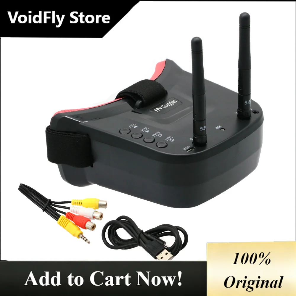 Фото Очки FPV CarrySimpleEachine VR009 с автопоиском, 5.8G, 40 каналов, двойные антенны, 3.0-дюймовый LCD-экран 480*320, LiPo-аккумулятор №1