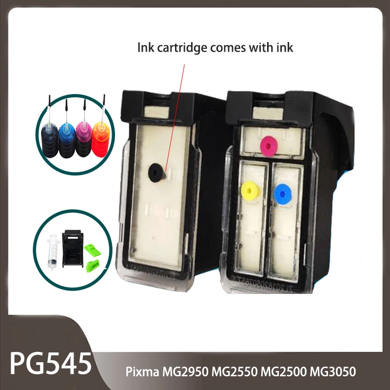 Cartouche d'encre rechargeable Compatible PG545 CL546 pour Canon Pixma MG2950 MG2550 MG2500 MG3050