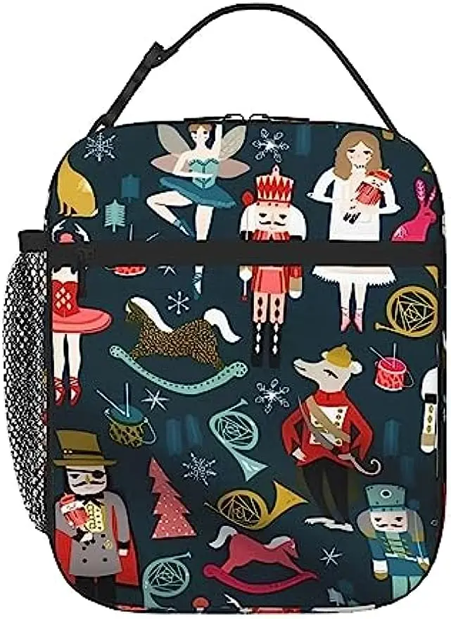 With Side Pocket Lunch Box Insulated Soft Bag Thermal Meal Tote For Work Picnic