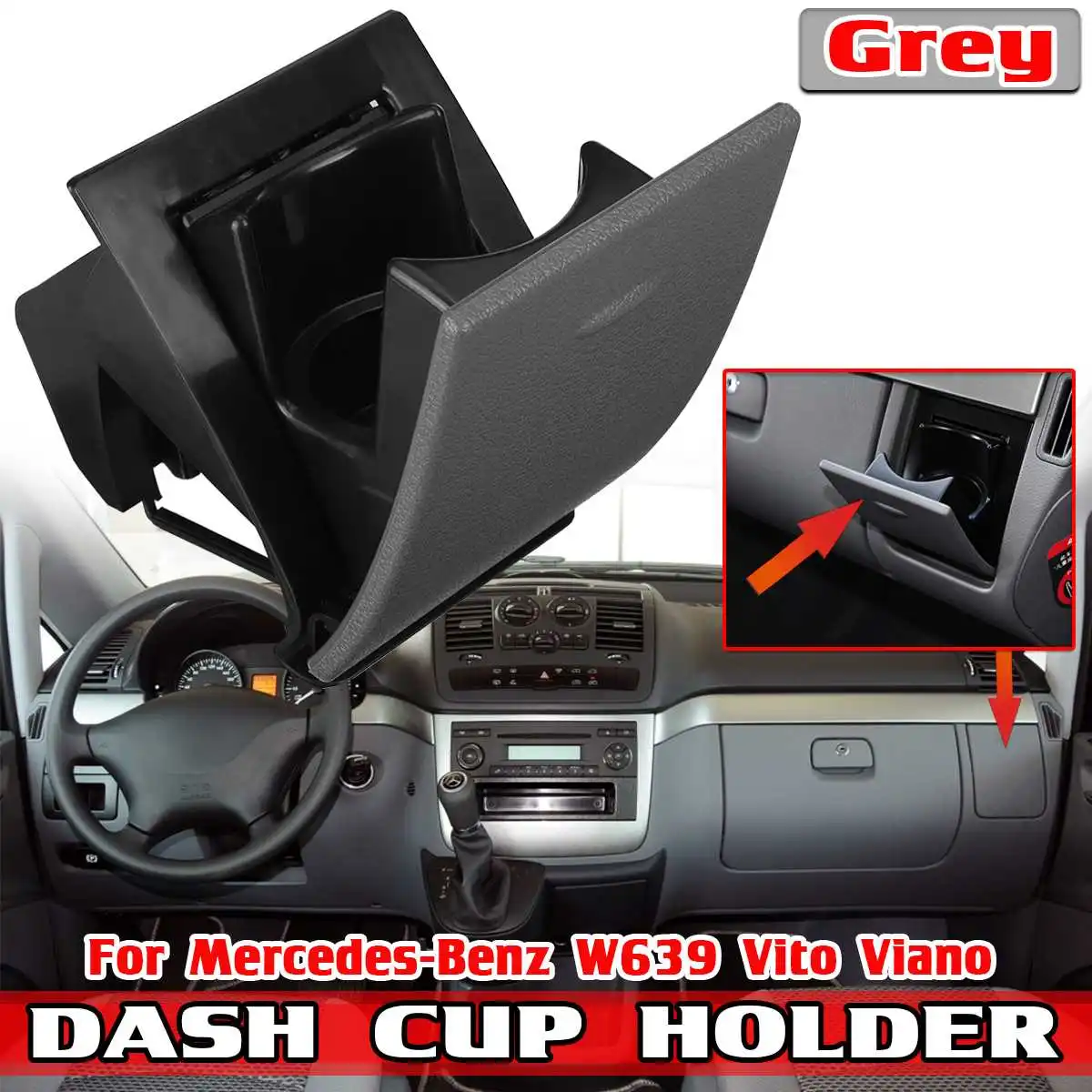 

W639 1xCar Drink Holder Car Dash Water Drink Cup Holder Bracket Passenger Side For Mercedes For Benz W639 Vito Viano A6396800458