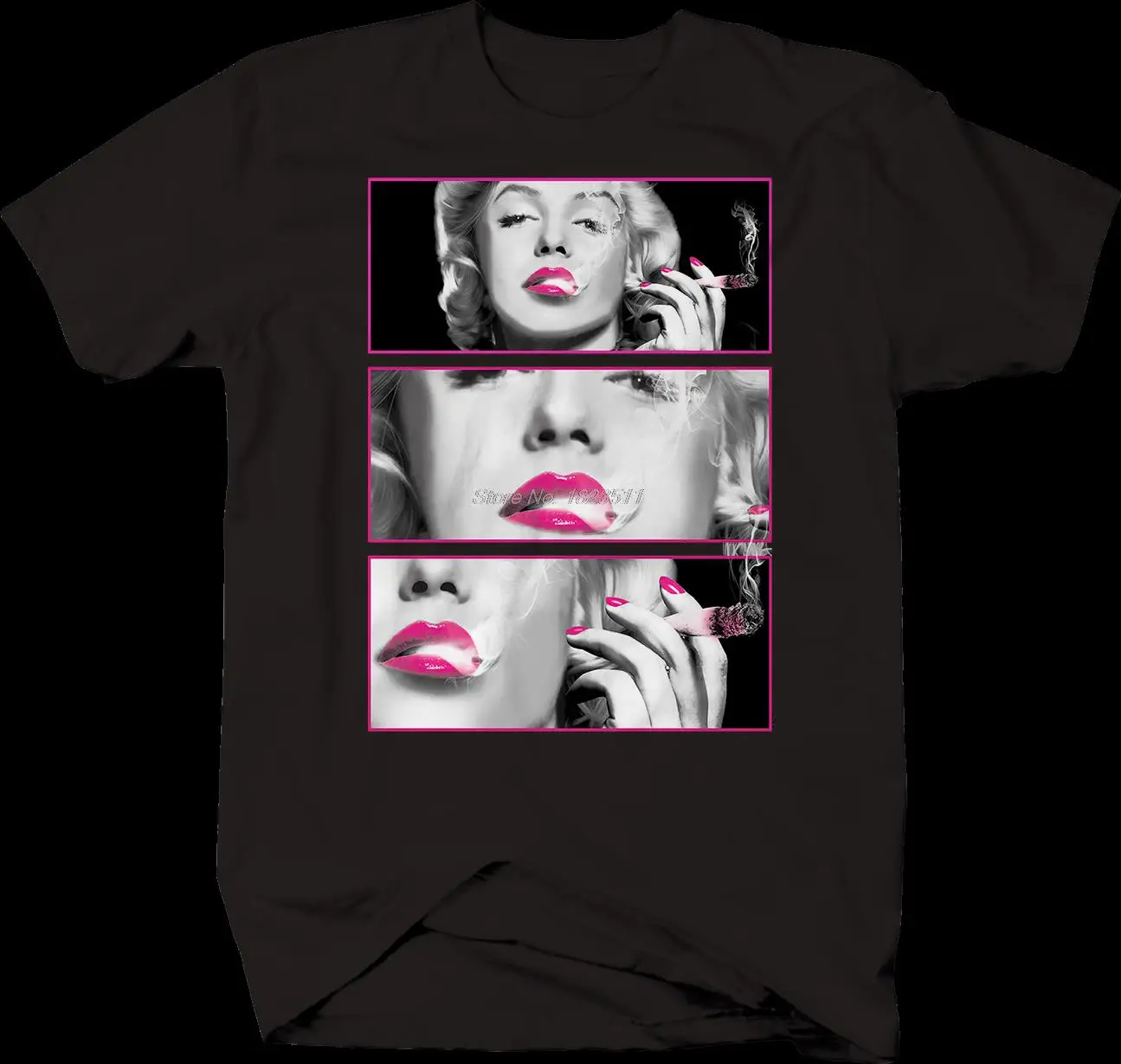 

Футболка мужская хлопковая, пикантная Модная рубашка с Мэрилин Монро, с принтом губ, курение марихуаны, модная уличная одежда в стиле Харадз...