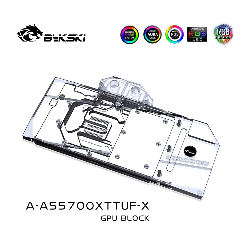 

Bykski Water Block Use for ASUS TUF3 RX5700XT O8G GAMING OC / Copper Radiator / 3PIN 5V A-RGB / 4PIN 12V RGB A-AS5700XTTUF-X