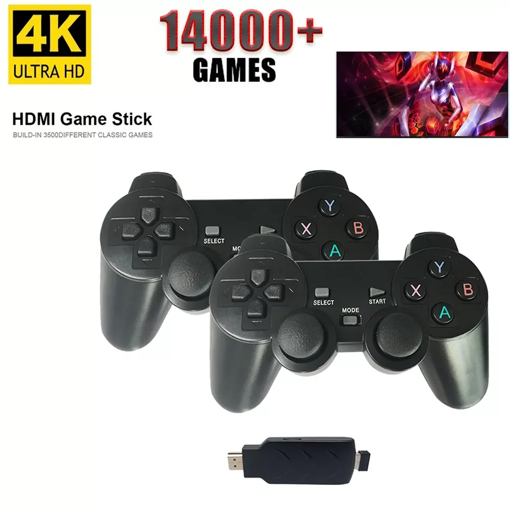 

M8 Video Game Console 2.4G Double Wireless Controller Game Stick 4K 14000 games 64GB For PS1/GBA for PS1/FC
