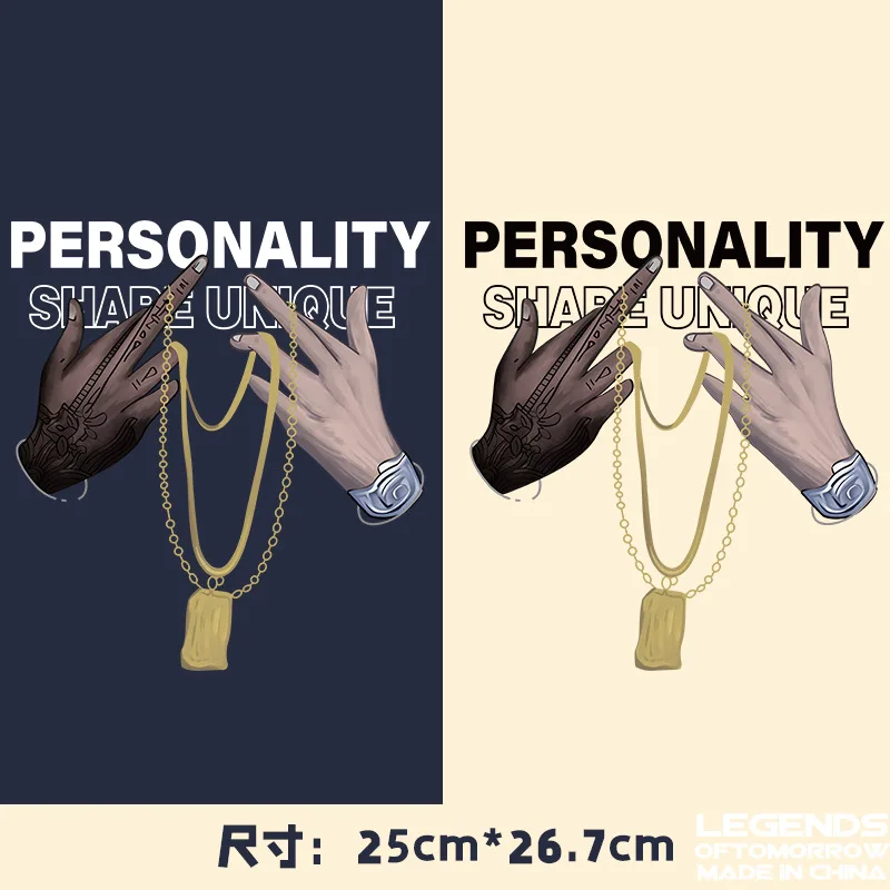 

Men Letter Hand Painting Heat Transfer Thermal Stickers Patches For Clothes DIY Washable T-Shirts Iron On Transfer