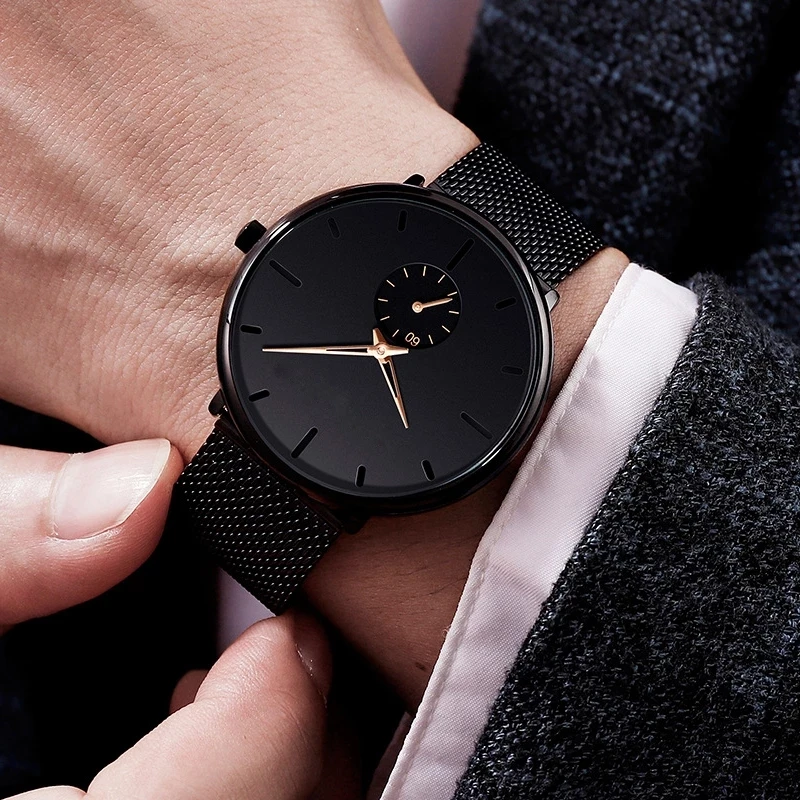 часы мужские Часы наручные кварцевые с сетчатым браслетом модные роскошные