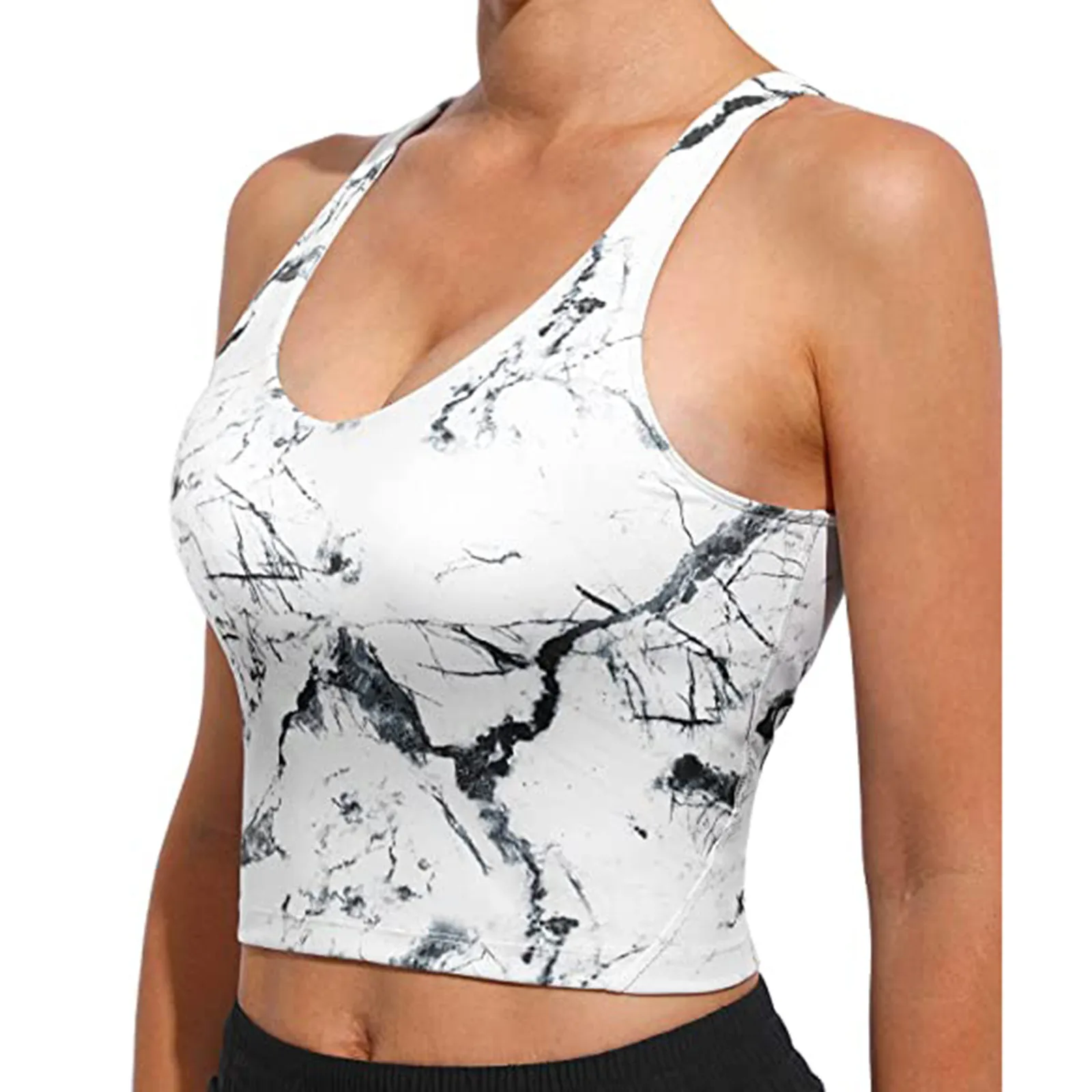 

Short Women Casual Chest Pad Vest Movement Sleeveless Tops Printing Tank Intimates Sexy Lingerie Set