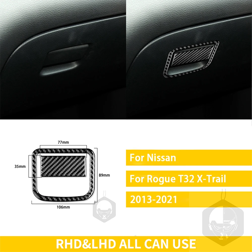 

Аксессуары для Nissan X-Trail Rogue T32 2013-2021, карбоновая внутренняя отделка автомобиля, контейнер для хранения, ручка, отделка, наклейка, украшение