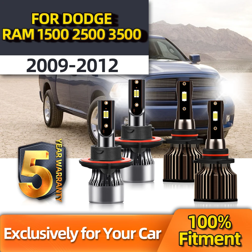

4x Brightness Car Lamps Kit Whit High Low H13 Fog Lamps 9145 12V 6000K Bulb For DODGE RAM 1500 2500 3500 2009 2010 2011 2012