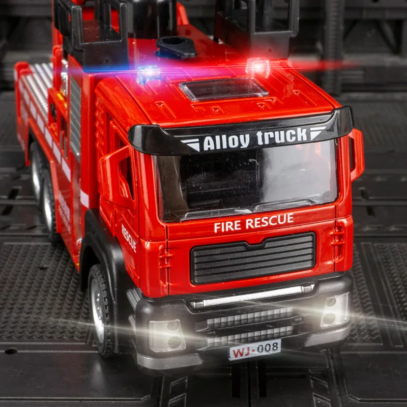 

Simulated Alloy Fire Ladder Sprinkler Model Decoration, Sound-Light Echo Toy Car, Children's Gift