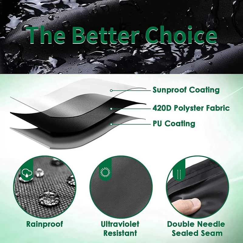 2 шт. чехол для барбекю водонепроницаемый сверхпрочный 420D из Оксфордской ткани