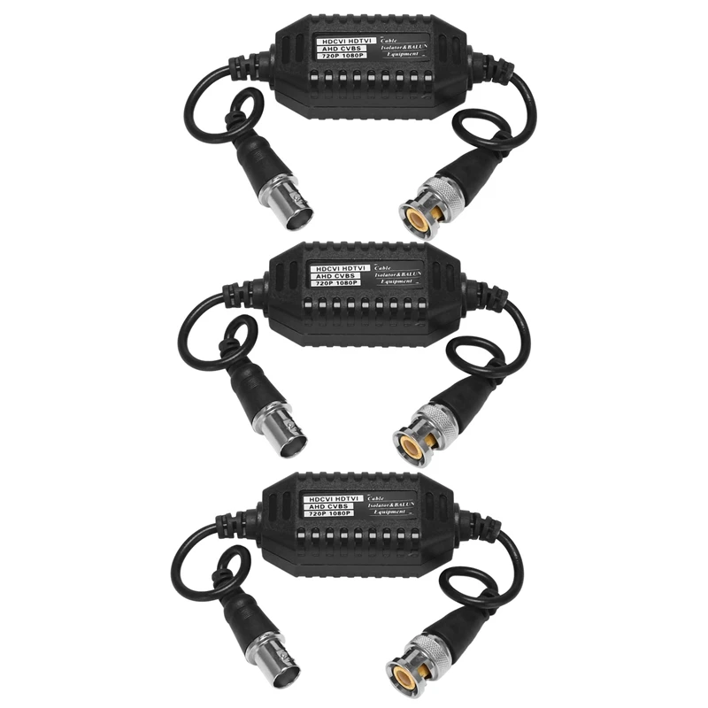 

3X Coaxial Video Ground Loop Isolator Balun BNC Male To Female For CCTV Camera