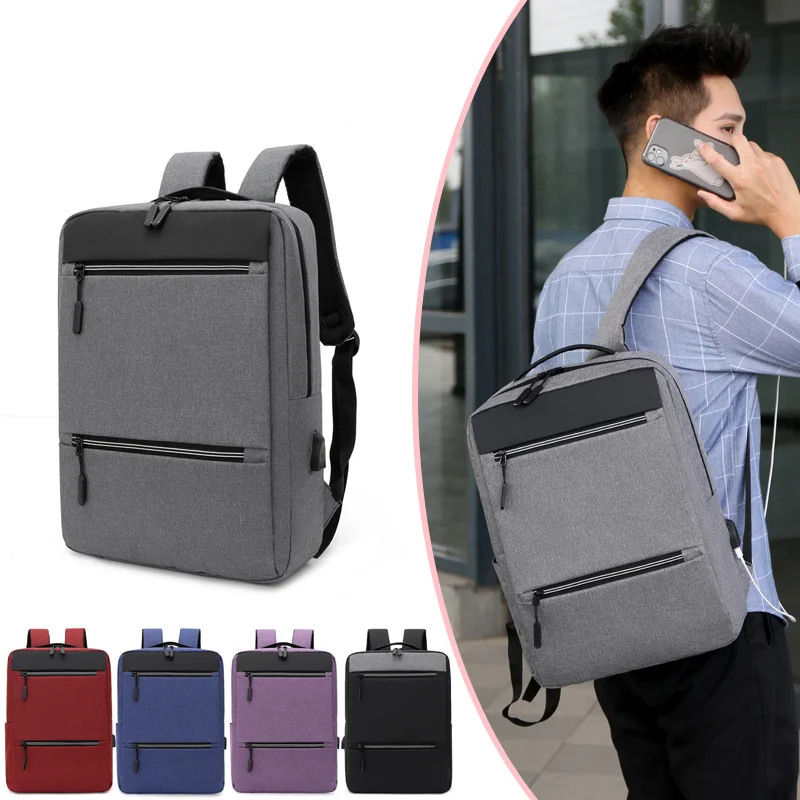

Color matching Waterproof 17 Inch Laptop Backpack Men USB Charging Travel Backpack Women Oxford Rucksack Male Vintage School Bag