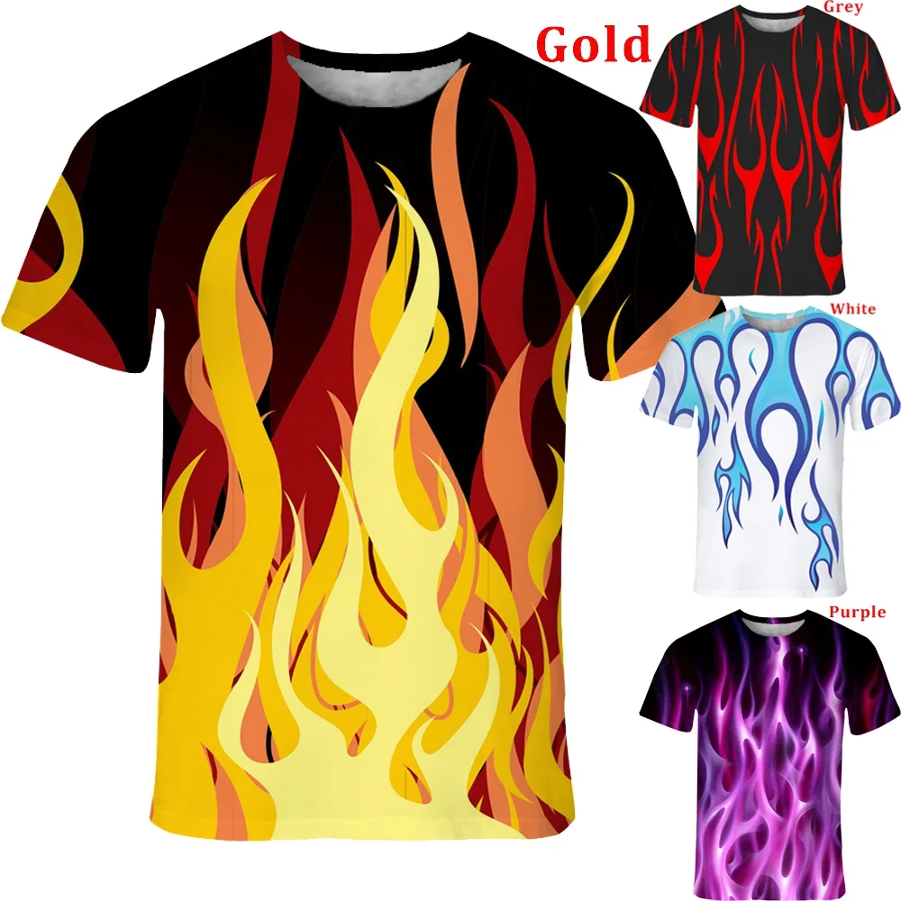 

Fashion Mens Flame 3D Printed T shirt Sweatshirt Mens Loose Pullover T Shirt