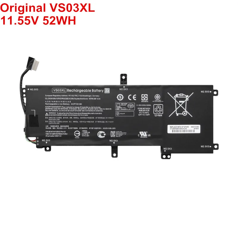 

11.55V 52WH New Genuine VS03XL Laptop Battery For HP Envy 15-AS 15-AS028TU 15-AS025TU Notebook HSTNN-UB6Y 849313-850 TPN-I125