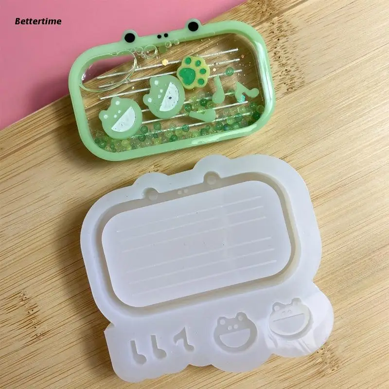 

B36D Shiny Glossy Silicone Decoration Molds Cute Frog Ornament Keychain Mold DIY Pendant Jewelry Epoxy Resin Crafting Molds