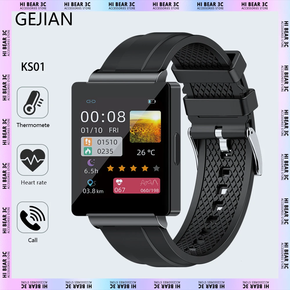 

2023 KS01 Smart Watch Bluetooth Call Waterproof Heart Rate HD Display Men Women Sports Fitness Smartwatch For Xiaomi Apple Gifts