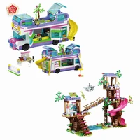 city girl slide park bus model building blocks bricks expert friends series 41395 41424 toys children christmas winter holiday g
