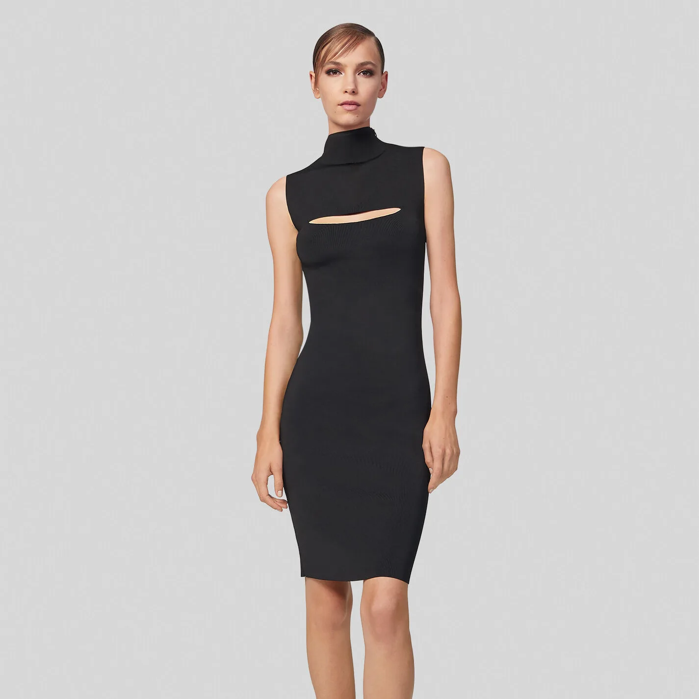 2022 Spring And Summer Women's New Fashion Sense Of Design Sleeveless Slim Hollow Black Dress