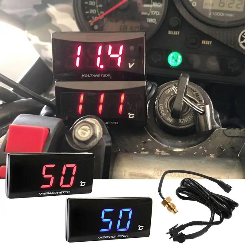 

Motorcycle Digital Thermometer Instrument Digital Display Thin Water Temperature Gauge Meter Accessory For Racing Cars Scooter