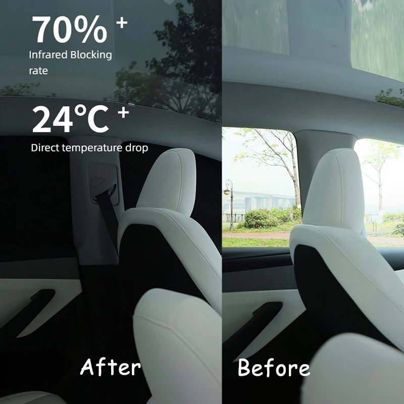 Фото Солнцезащитные шторки для боковых окон Tesla Model Y Juniper и Model 3 Highland, 4 шт., для кемпинга и отдыха в полдень №2
