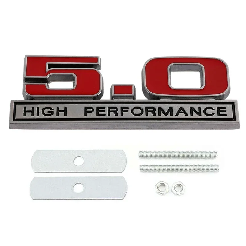 Металлический логотип 5 0 значок на переднюю решетку автомобиля наклейка